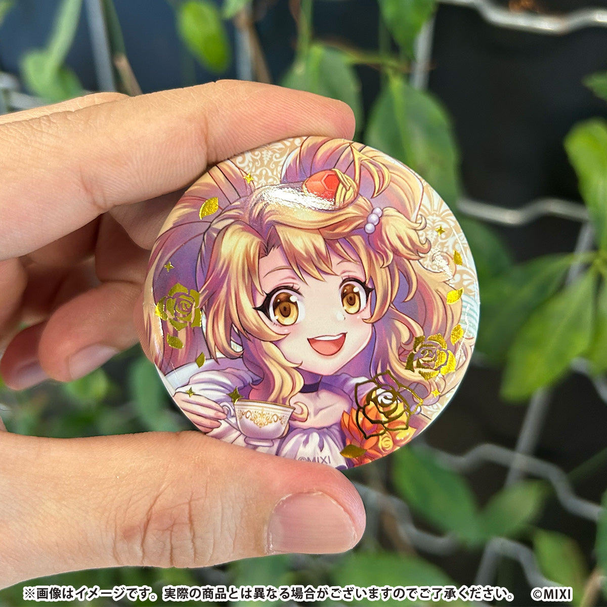 モンスターストライク 箔押し缶バッジ 弁財天 spring ver.