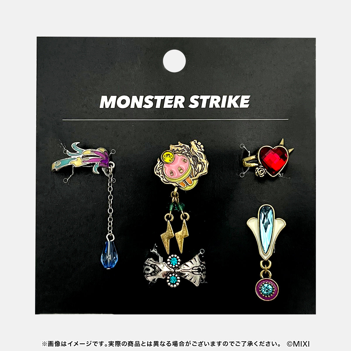 M【値下げ】イヤリング　ハンドメイド　ストライプ モンスターストライク イヤーカフ＆イヤリングセット 異形なる感情